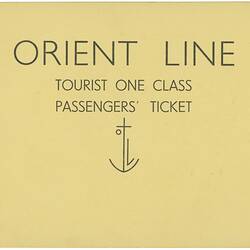 Passenger ticket for the Orient line.