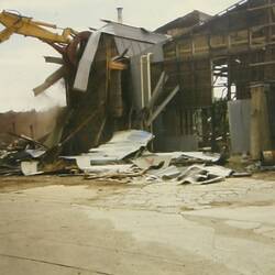 Photograph - Beginning of Factory Demolition, Sunshine, Victoria, 1988