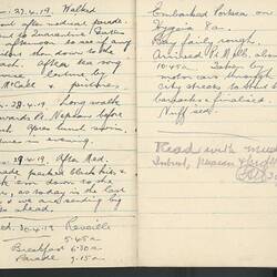 Diary - World War I, Sergeant G P Mulcahy, July 1918 - April 1919