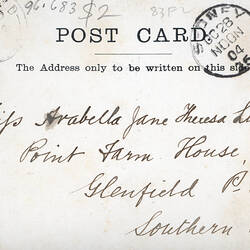 Postcard - South West Facade, Exhibition Building, Melbourne, 1904 (Reverse)