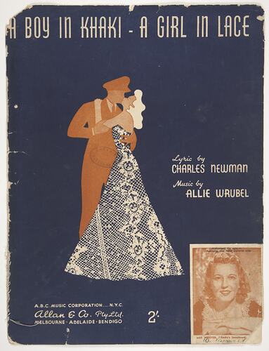 Sheet Music - Allan & Co. Pty Ltd, 'A Boy in Khaki - A Girl in Lace', 1942
