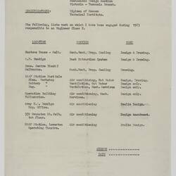 Document - List of Tasks & Qualifications of Katerina Caurs, Department of Works, 1963