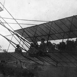 Negative - John Duigan Flying his Tethered Wright-Type Glider, Spring Plains, Mia Mia, Victoria, 1909