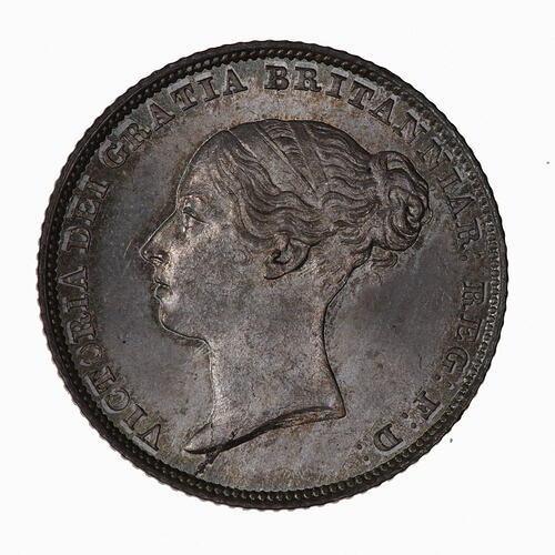 Coin - Sixpence, Queen Victoria, Great Britain, 1851 (Obverse)