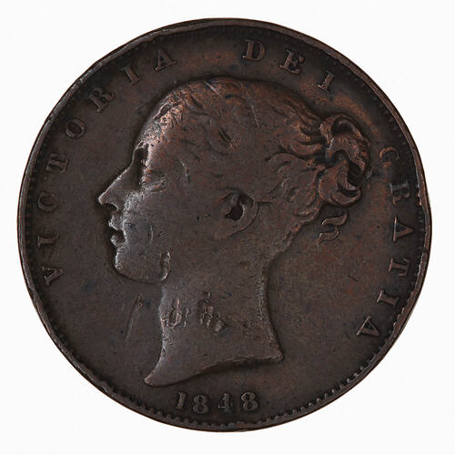 Coin - Farthing, Queen Victoria, Great Britain, 1848