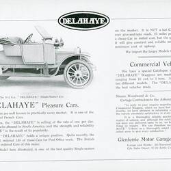 Printed page from a catalogue about cars.