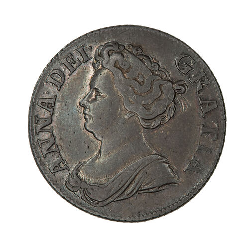 Coin - 1 Shilling, Queen Anne, England, Great Britain, 1711 (Obverse)