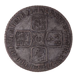Coin - Shilling, George II, Great Britain, 1758 (Reverse)