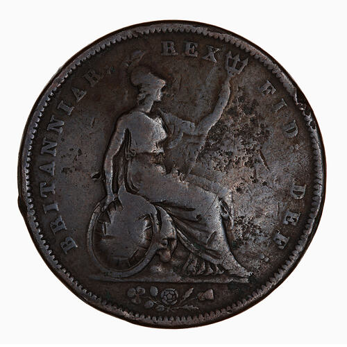 Coin - Penny, George IV, Great Britain, 1825 (Reverse)