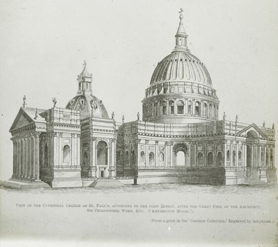 Lantern Slide - 'Plans of St Paul's Cathedral', 1909-1930
