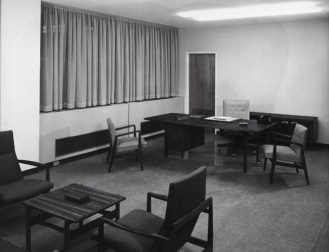 Photograph - Kodak Australasia Pty Ltd, Interior View of Office from Building 8, Head Office & Sales & Marketing at the Kodak Factory, Coburg, 1965