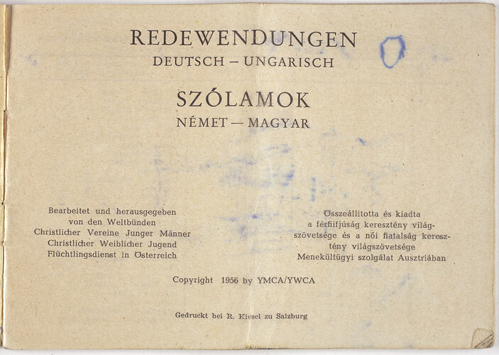 Dictionary - Hungarian to German, 1956