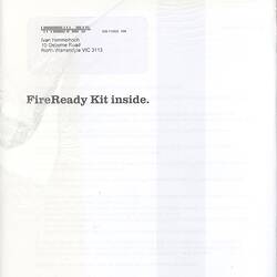 Information Kit - 'FireReady Kit inside', Victorian State Government, Victoria, Australia, 2008