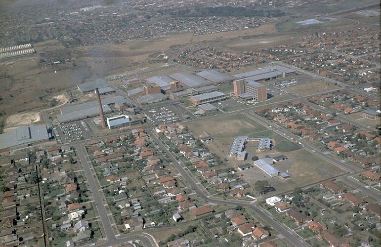 Negative -  Kodak Australasia Pty Ltd, Aerial View of the Kodak Factory Complex, Coburg, 1965