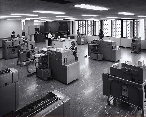 Photograph - Kodak Australasia Pty Ltd, Data Processing Equipment Room, Building 8, Kodak Factory, Coburg, 1964