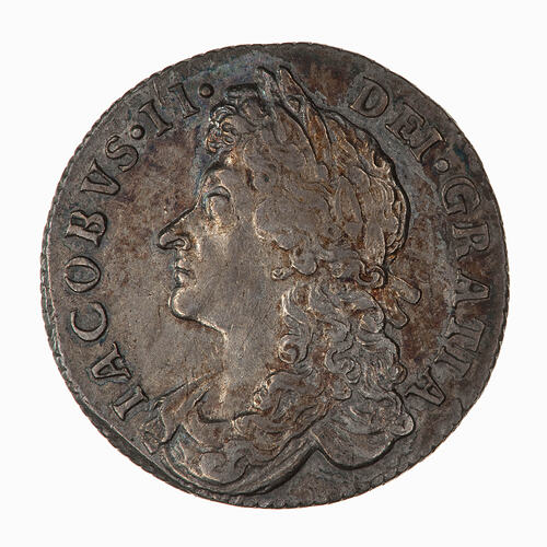 Coin - Sixpence, James II, Great Britain, 1686 (Obverse)