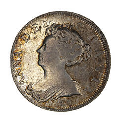 Coin - 1 Shilling, Queen Anne, England, Great Britain, 1702 Vigo (Obverse)