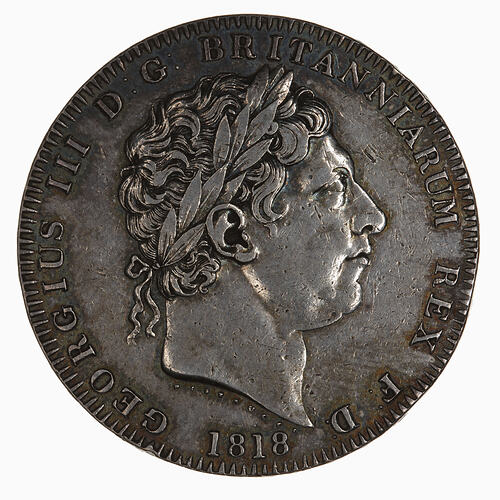 Coin - Crown, George III, Great Britain, 1818 (Obverse)