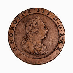 Coin - Penny, George III, Great Britain, 1797 (Obverse)