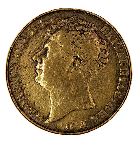 Coin - 2 Pounds, George IV, Great Britain, 1823 (Obverse)