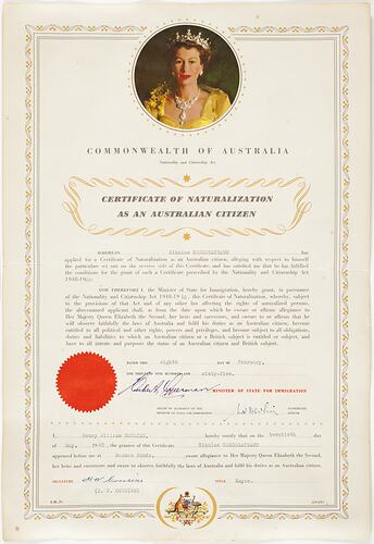 Naturalization Certificate - Issued to Nicolae Condurateanu, 8 Feb1965