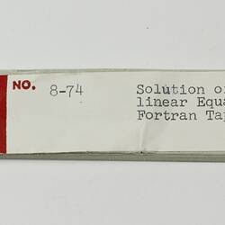 Paper Tape - DECUS, '8-74 Solution of System of Linear Equations AX=B, Fortran Tape', circa 1968