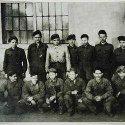 Photograph - Julius Toth & Fellow Moulding Apprentices, VAC Apprentice-Foundry, Hungary, 1954