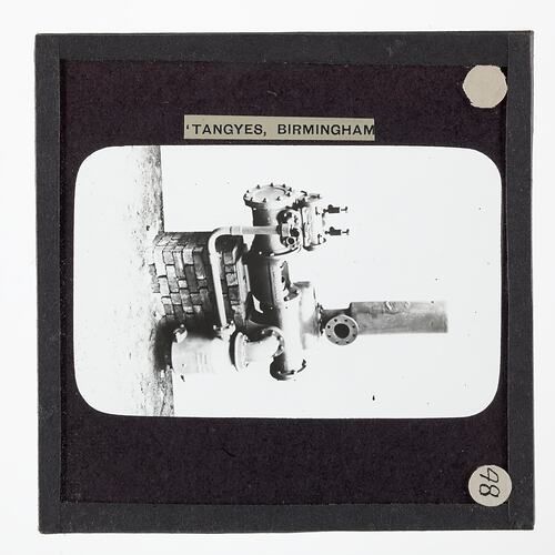 Lantern Slide - Tangyes Ltd, Horizontal Simplex Double-Acting Steam Driven Pump, circa 1910