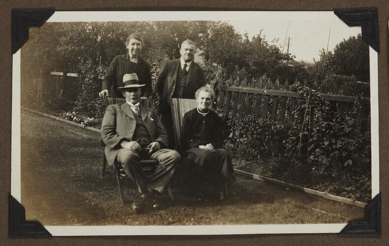 Portrait of Two Men & Two Women in Garden, England, circa 1930