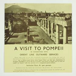 Publicity Flyer - Orient Line, 'A Visit to Pompeii', circa 1930s