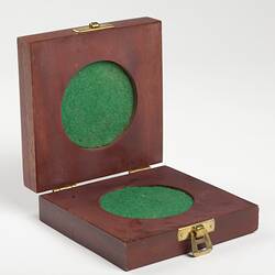 Medal Box - Adolph Bruhn & Son, Wood & Green Felt, circa 1970-1990