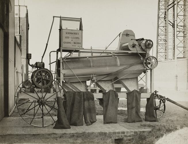 Photograph - Schumacher Mill Furnishing Works, Seed Cleaning and Grading Machine, Port Melbourne, Victoria, circa 1920s