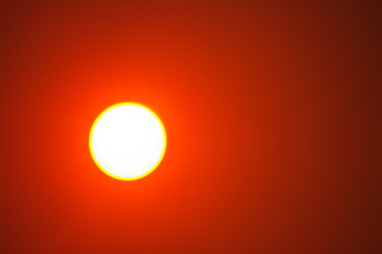Digital Photograph - 'Black Saturday Sun 2.15pm', Black Saturday Bushfires, Arthur Creek, Victoria, 7 Feb 2009