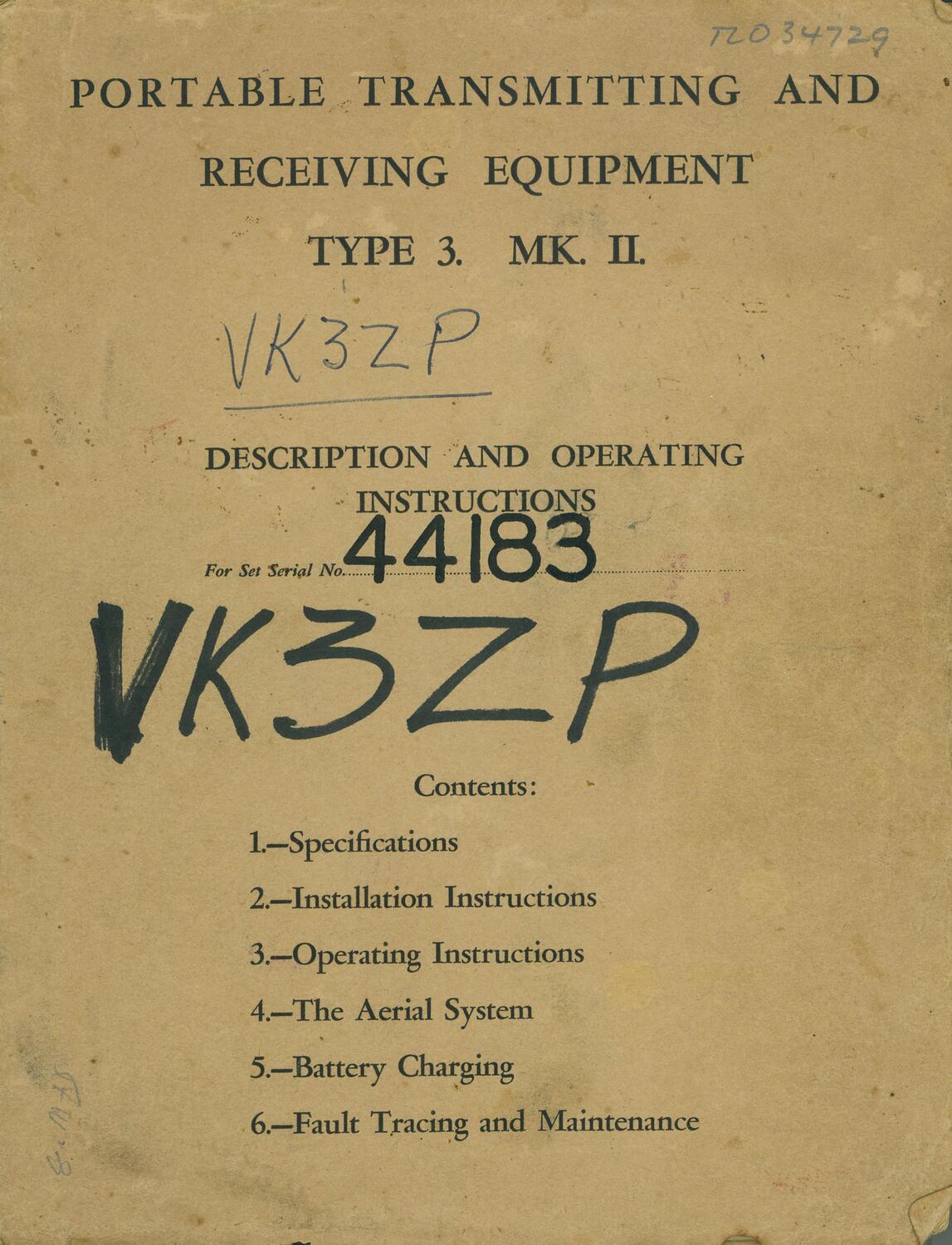 Operator's Guide - SOE Suitcase RadioTransceiver, Type 3. Mk. II
