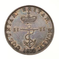 Coin - 1/2 Dollar, Mauritius, 1822