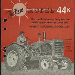Publicity Brochure - H.V McKay Massey Harris, 44K Tractor, Sunshine, Victoria, 1950