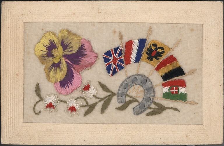 Embroided postcard from World War 1.
