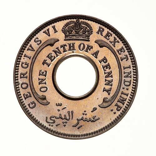 Proof Coin - 1/10 Penny, British West Africa, 1938