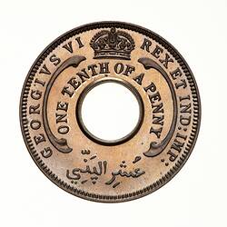 Proof Coin - 1/10 Penny, British West Africa, 1938