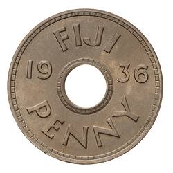 Coin - 1 Penny, Fiji, 1936