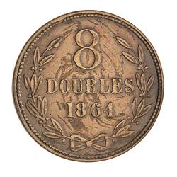 Coin - 8 Doubles, Guernsey, Channel Islands, 1864