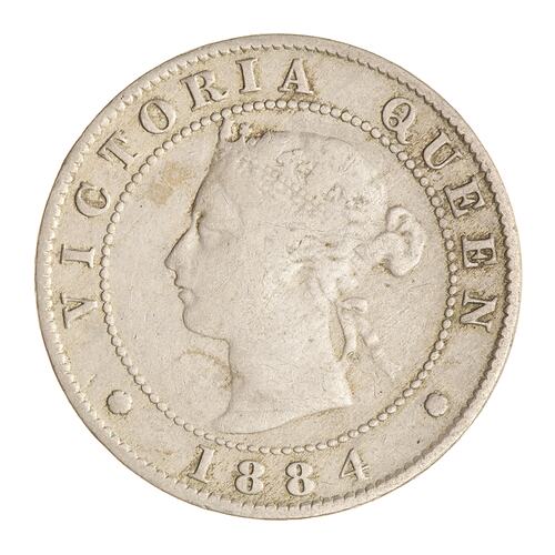 Coin - 1/2 Penny, Jamaica, 1884