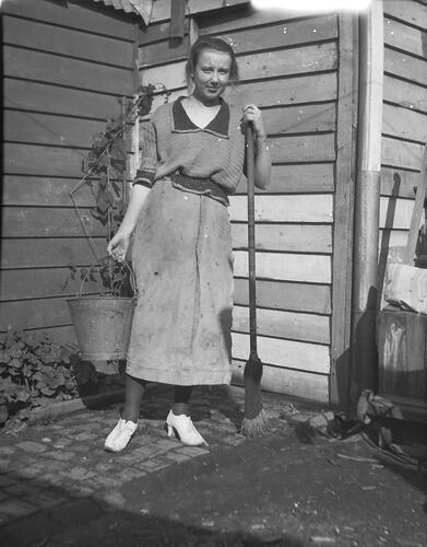 Digital Photograph - Girl Dressing Up as Cleaning Lady with Bucket ...