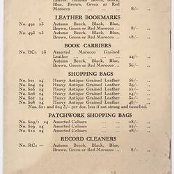 Booklet - Devon Leathercrafts Price List, Feb 1933