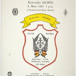 Programme - Club Tivoli 125th Anniversary, 1985