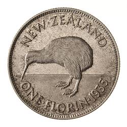 Proof Coin - Florin (2 Shillings), New Zealand, 1935