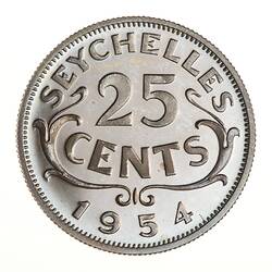 Proof Coin - 25 Cents, Seychelles, 1954