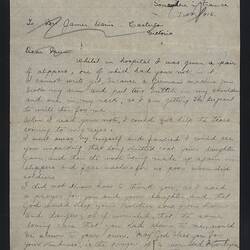 Letter - Thanks From 'A Wounded Infantryman' to Mrs James Davis, 7 Dec 1916