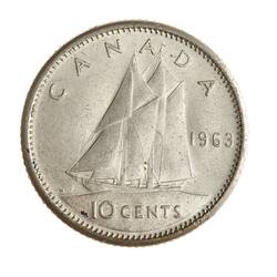 Coin - 10 Cents, Canada, 1963