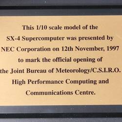 Model -  NEC, Supercomputer, SX4, 1997